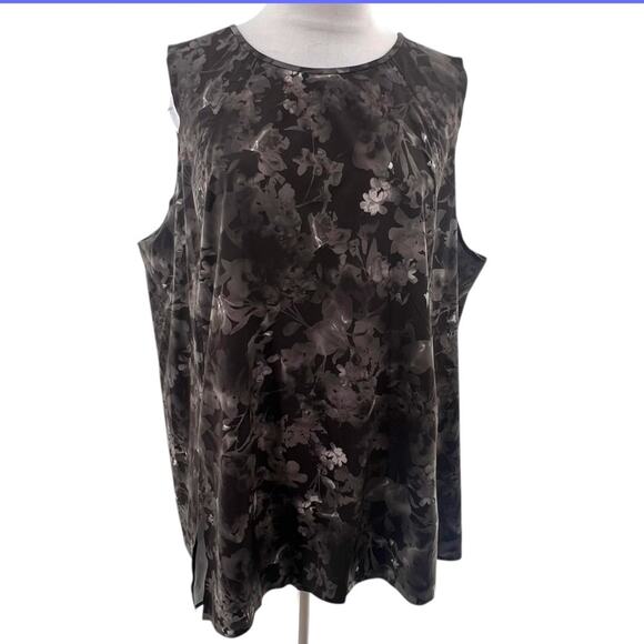 Athleta Tank Top Floral Boat Neck Refined Zephyr Stretch Sleeveless Sz 1X - Picture 7 of 7